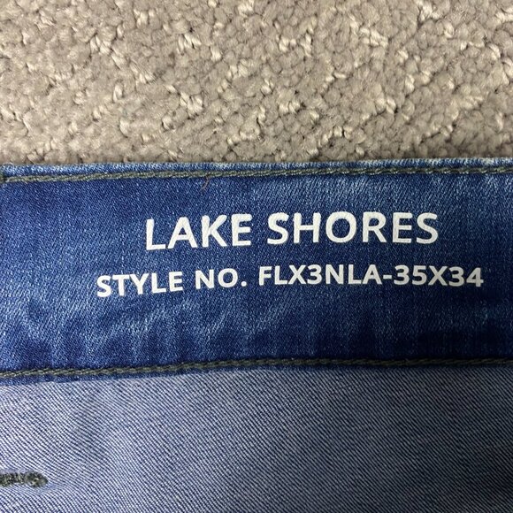 Mugsy Jeans Men's 35 x 34 Fits 34 x 33 Blue Lake Shores Stretch FLX3NLA - Picture 7 of 14